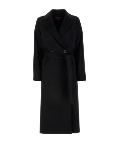 Max Mara Long-sleeved Coat In Black