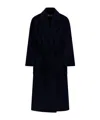 Max Mara Belted Long-sleeved Coat In Black