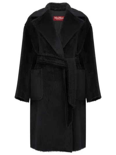 Max Mara Long-sleeved Coat In Black