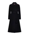 Max Mara Baby Straight Hem Belted Coat In Black