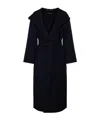Max Mara Navy Blue Rialto Camel Wool Robe Coat In Black