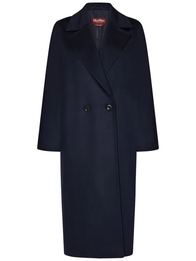 Max Mara Long-sleeved Coat In Black