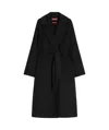 Max Mara Studio Cles Single-breasted Wool Coat In Black