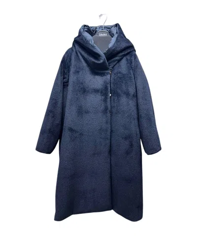 Max Mara Long-sleeved Coat In Blue