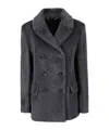 Max Mara Long-sleeved Coat In Blue