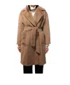 Max Mara Cashmere Robe Style Coat With Eight In Brown