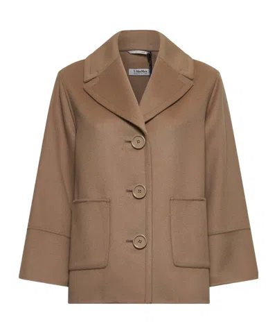 Max Mara Long-sleeved Coat In Brown
