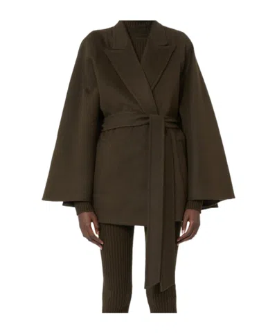 Max Mara Long-sleeved Coat In Brown