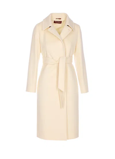 Max Mara Long-sleeved Coat In Brown