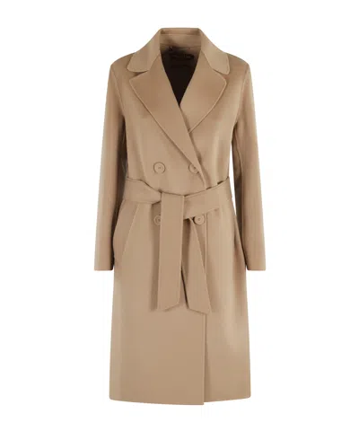 Max Mara Long-sleeved Coat In Brown