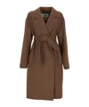 Max Mara Long-sleeved Coat In Brown