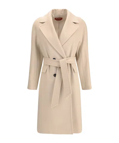 Max Mara Long-sleeved Coat In Brown