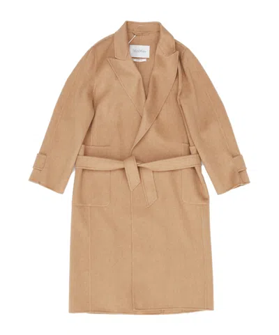 Max Mara Long-sleeved Coat In Brown