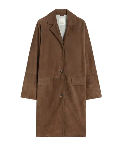 Max Mara Long-sleeved Coat In Brown
