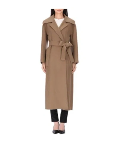 Max Mara Long-sleeved Coat In Brown
