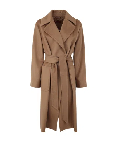 Max Mara Long-sleeved Coat In Brown