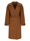 Max Mara Long-sleeved Coat In Brown