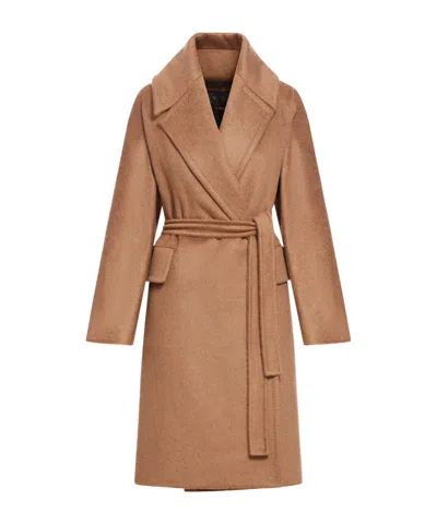 Max Mara Long-sleeved Coat In Beige