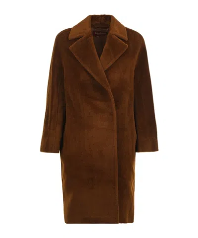 Max Mara Long-sleeved Coat In Brown