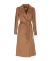 Max Mara Long-sleeved Coat In Brown