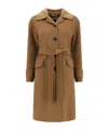 Max Mara Long-sleeved Coat In Brown