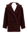 Max Mara Cherry Tedgirl Teddy Bear Icon Coat Coat In Burgundy