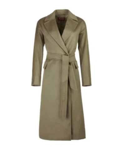 Max Mara Long-sleeved Coat In Camel-colored