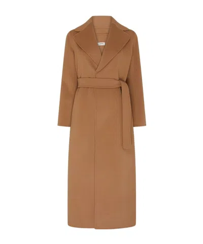 Max Mara Long-sleeved Coat In Cammello