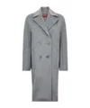 Max Mara 'agenda' Double-breasted Virgin Wool Coat In Gray