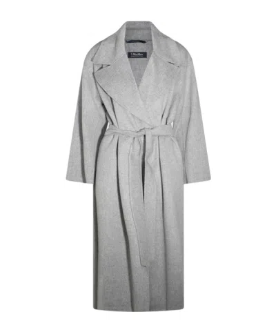 Max Mara Long-sleeved Coat In Gray