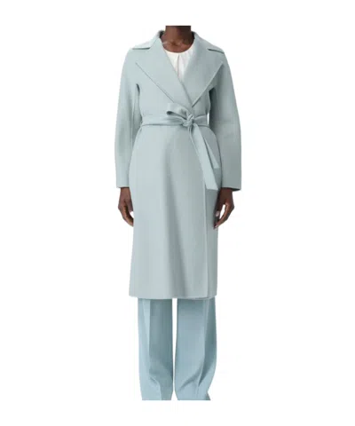 Max Mara Long-sleeved Coat In Blue