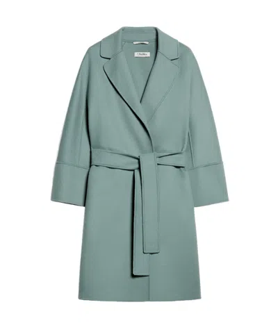 Max Mara Long-sleeved Coat In Green