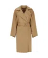 Max Mara Long-sleeved Coat In Green