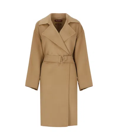 Max Mara Long-sleeved Coat In Green