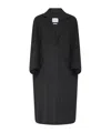 Max Mara V-neck Long-sleeved Coat In Grey