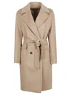 Max Mara Belted Virgin-wool Coat In Neutral
