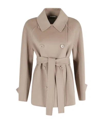 Max Mara Long-sleeved Coat In Neutral