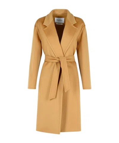 Max Mara Long-sleeved Coat In Nude