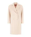 Max Mara Long-sleeved Coat In Nude