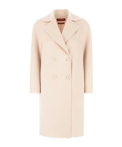 Max Mara Long-sleeved Coat In Nude
