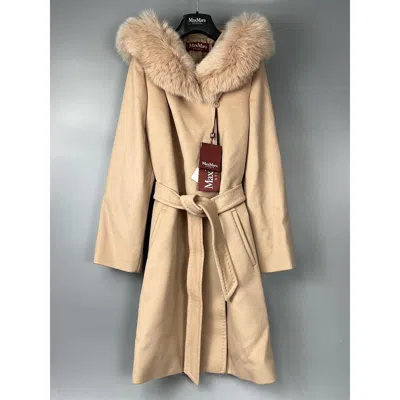Max Mara Long-sleeved Coat In Nude