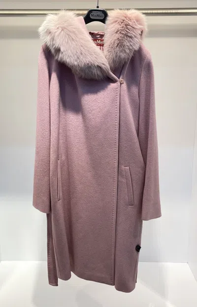 Max Mara Long-sleeved Coat In Nude