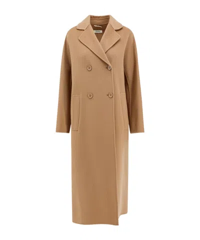 Max Mara Long-sleeved Coat In Nude