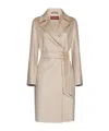 Max Mara Long-sleeved Cashmere Coat In Nude