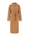 Max Mara Wool Cashmere Long-sleeved Coat In Nude