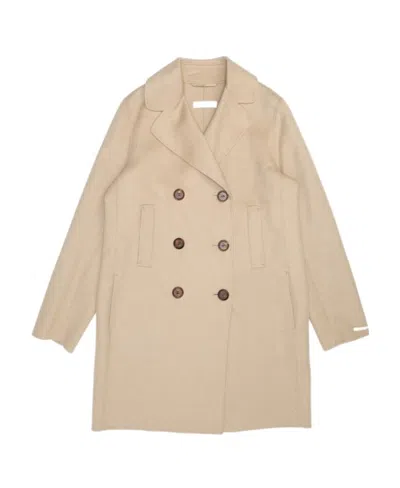 Max Mara Long-sleeved Coat In Nude
