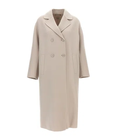 Max Mara Long-sleeved Coat In Nude