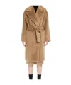 Max Mara Long-sleeved Lapel Coat In Nude