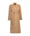 Max Mara Long-sleeved Lapel Coat In Nude