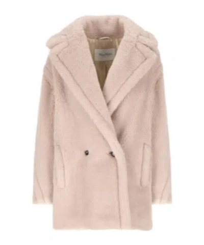 Max Mara Long-sleeved Coat In Nude